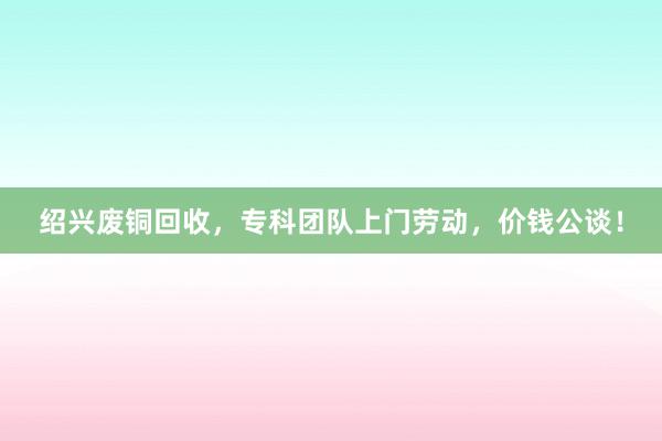 绍兴废铜回收，专科团队上门劳动，价钱公谈！
