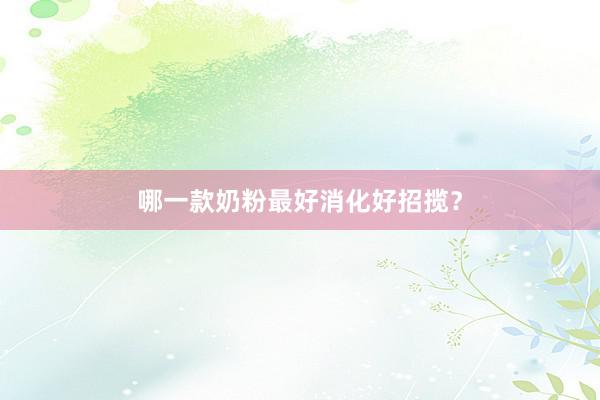 哪一款奶粉最好消化好招揽？
