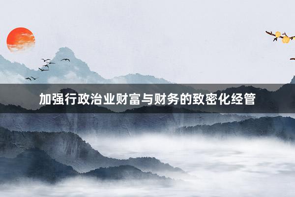 加强行政治业财富与财务的致密化经管