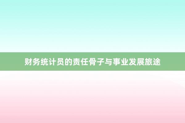 财务统计员的责任骨子与事业发展旅途